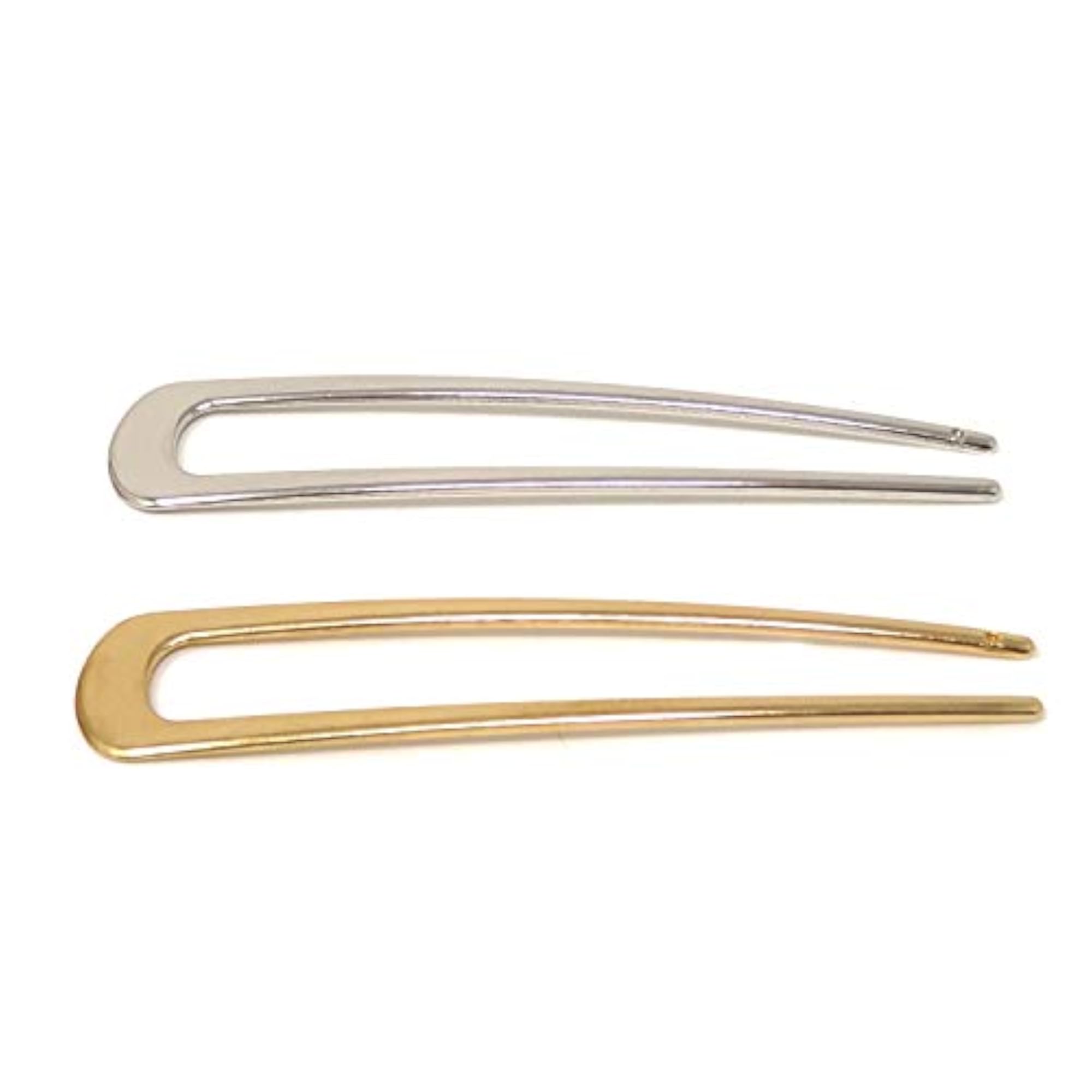 Simple U Shaped Metal Hair Pins, 2 Pieces